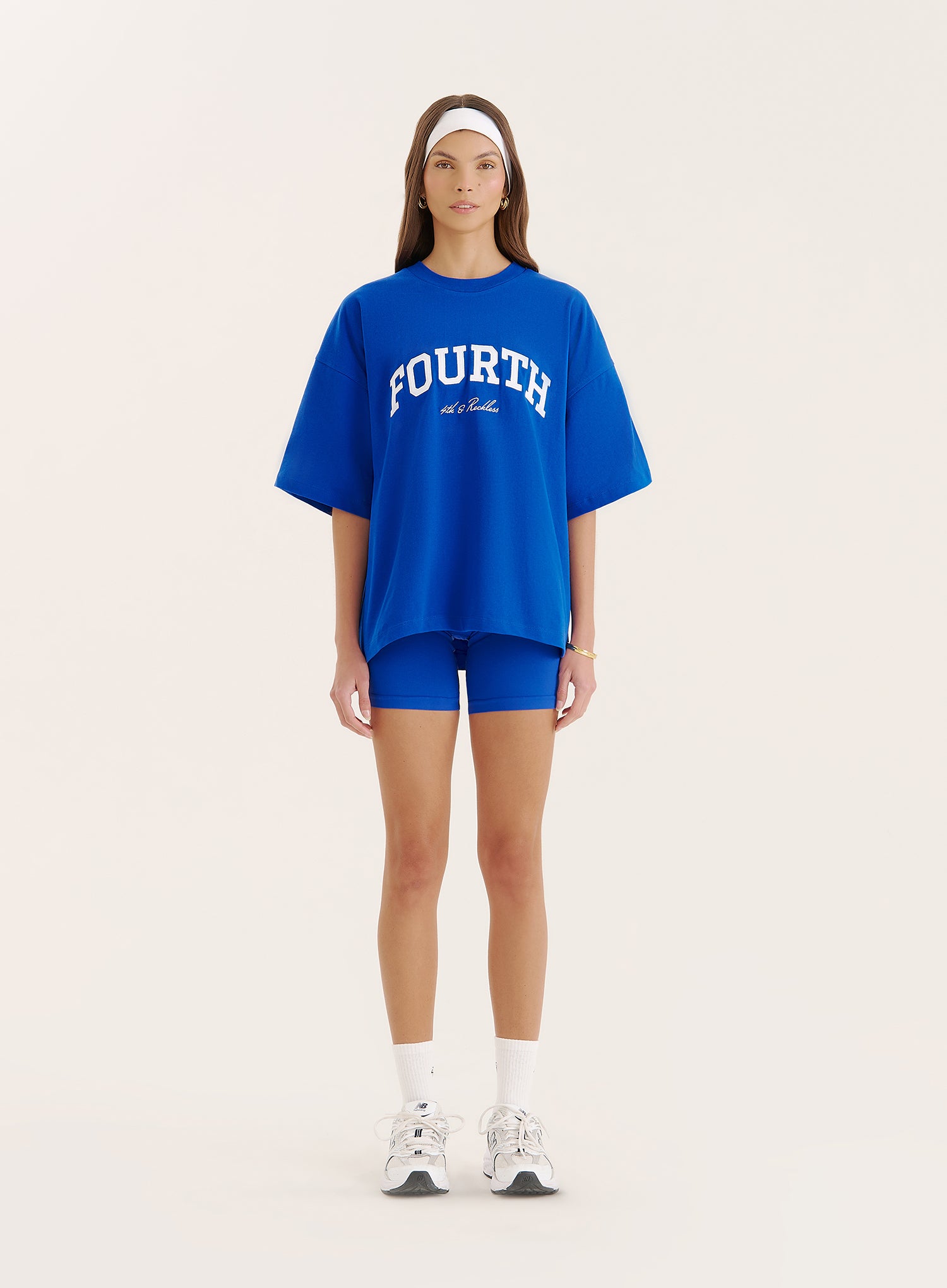 Blue Fourth Branded Oversized T-Shirt